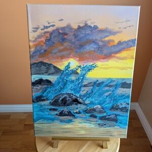 Vibrant Ocean Wave Canvas Art original/ no print